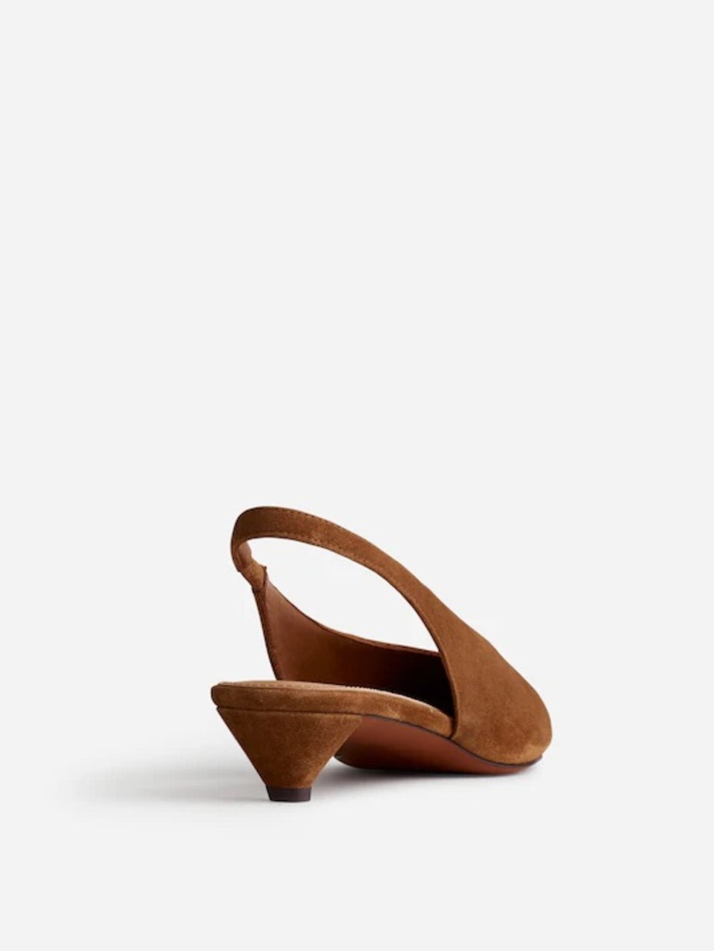 Madewell The Simone Kitten-Heel Slingback Pumps Dried Acorn Tan Suede Size 6.5 - Picture 3 of 11